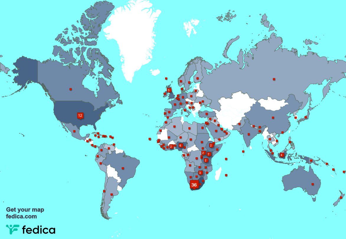 Special thank you to my 5 new followers from Indonesia, and more last week. fedica.com/!AfricaRepublic