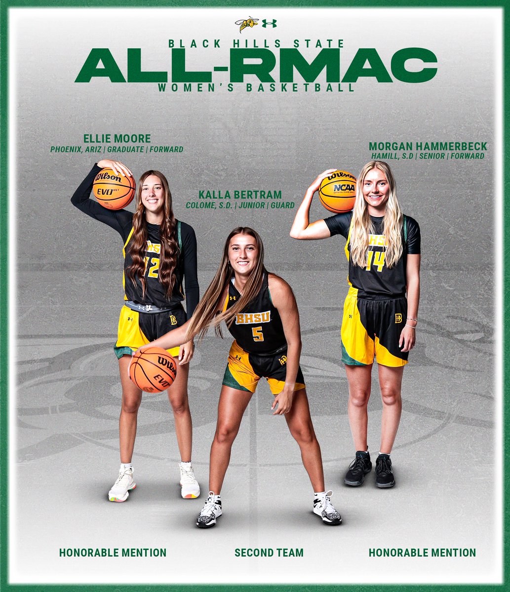 Black Hills State Athletics (@bhsuathletics) on Twitter photo πππΌπΎ πΌππ-πΎππππππππΎπ βΌοΈπ
Congrats to the three Yellow Jackets honored this season!
π πππ‘π‘π π½ππ§π©π§ππ’ (Second Team)
π ππ€π§πππ£ πππ’π’ππ§ππππ (Honorable Mention)
π ππ‘π‘ππ ππ€π€π§π (Honorable Mention)
#ClimbTheHills x <a href="/BHSUWBB/">Black Hills State WBB</a> πππΌπΎ πΌππ-πΎππππππππΎπ βΌοΈπ
Congrats to the three Yellow Jackets honored this season!
π πππ‘π‘π π½ππ§π©π§ππ’ (Second Team)
π ππ€π§πππ£ πππ’π’ππ§ππππ (Honorable Mention)
π ππ‘π‘ππ ππ€π€π§π (Honorable Mention)
#ClimbTheHills x <a href="/BHSUWBB/">Black Hills State WBB</a>