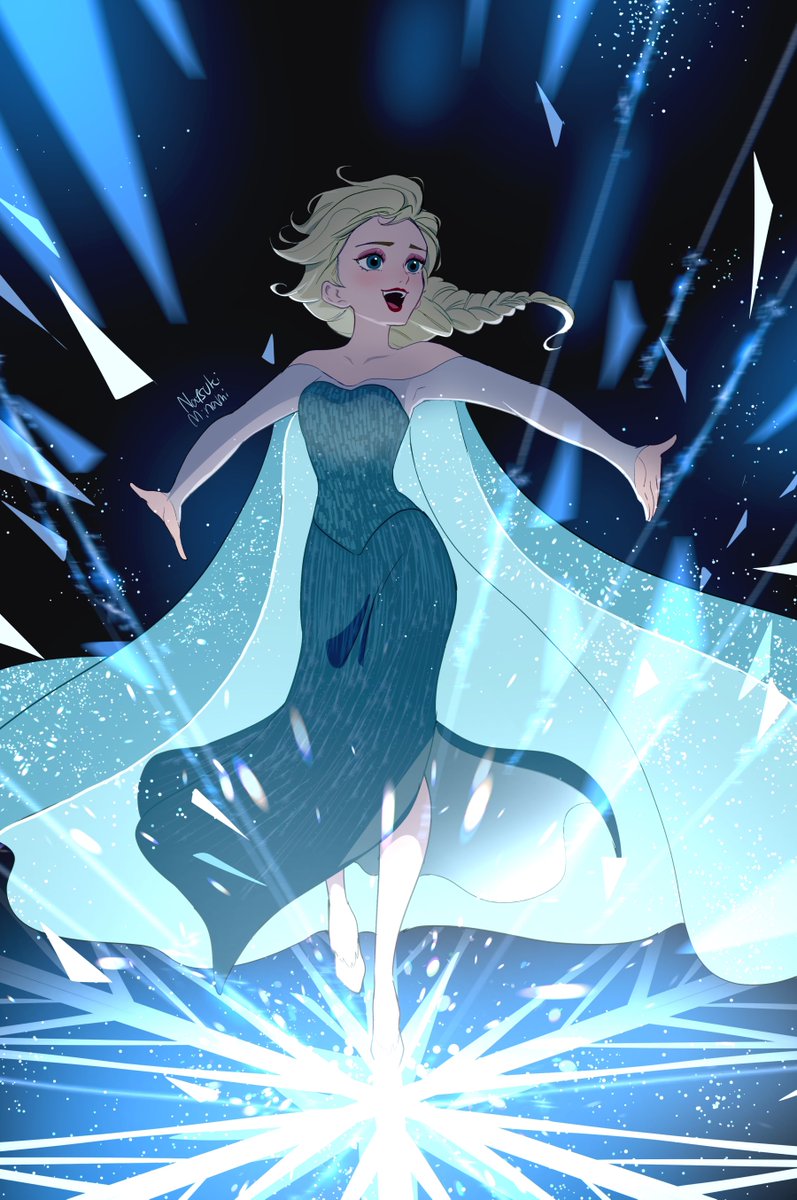 エルサ(アナと雪の女王) 「直近のエルサの絵からはもっと絵で感動させたい!届けたい!見てる人にグッとなって欲」|ナツキノリ/お仕事募集中のイラスト