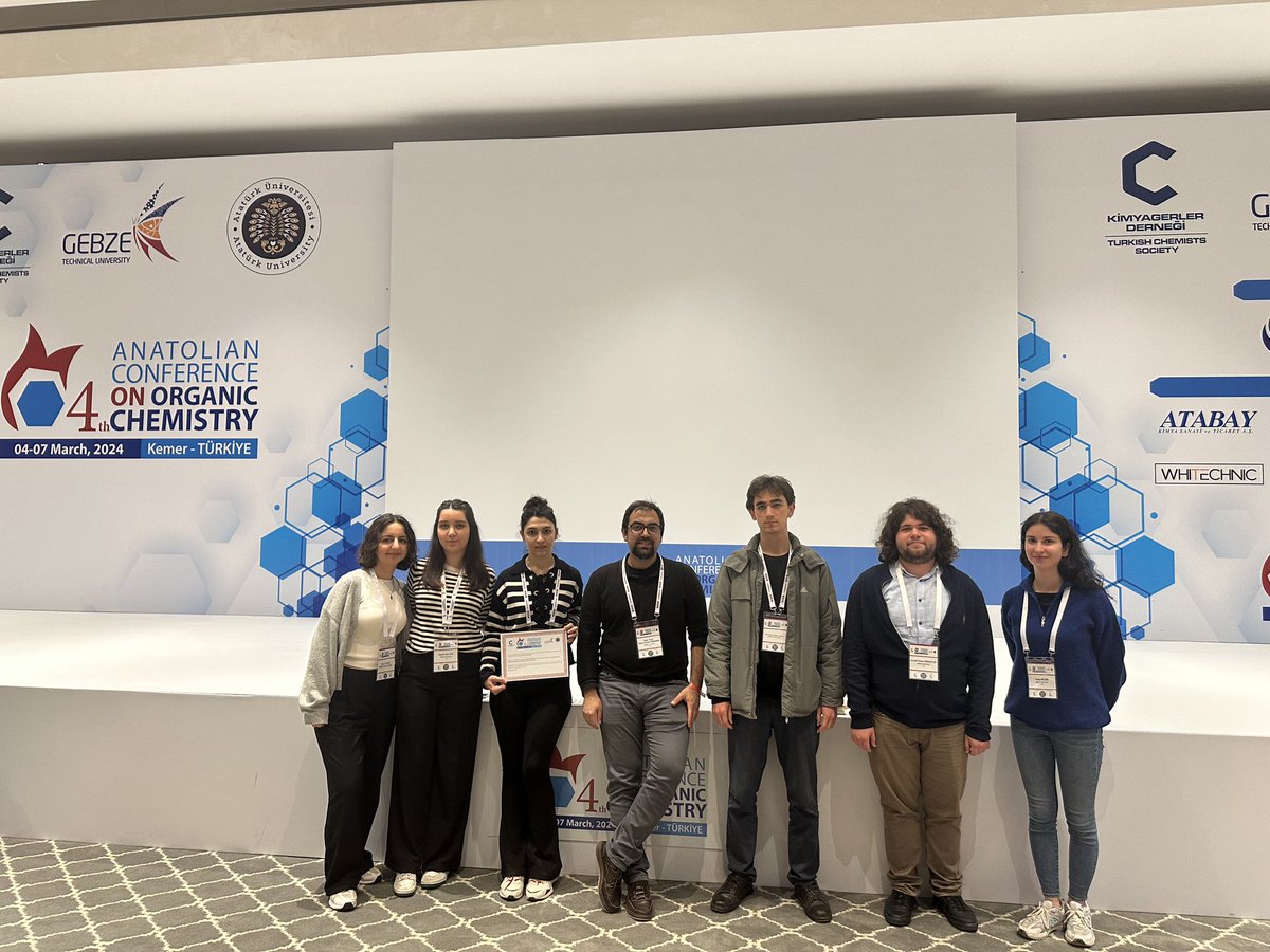 After 2 short oral presentations, 3 posters and 1 talk (former group member Dilgam Ahmadli) the Turkmen group has happily completed its #ACOC2024 adventure having claimed the first place in poster awards.