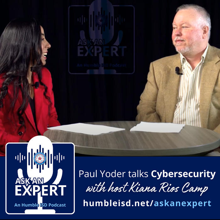 🎙️In Episode 6 of Ask an Expert, Humble ISD Cybersecurity Director Paul Yoder shares simple tips to help stay safe online.  

English: bit.ly/4c4ybQd
Spanish: bit.ly/3T3Juj5

Catch all episodes at humbleisd.net/askanexpert.