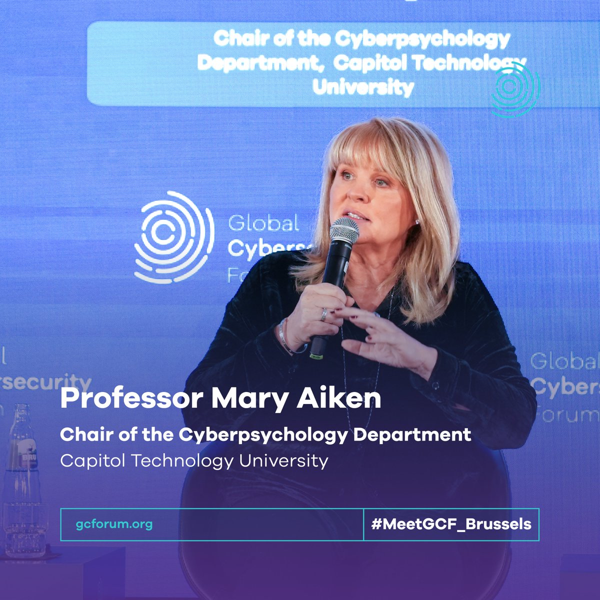 “Whether you’re a developed or a developing nation, we are all sharing the same space – Cyberspace,” Prof. Mary Aiken @maryCyPsy, Cyberpsychology Chair at @captechu on the borderless nature of #Cyberspace at #MeetGCF_Brussels