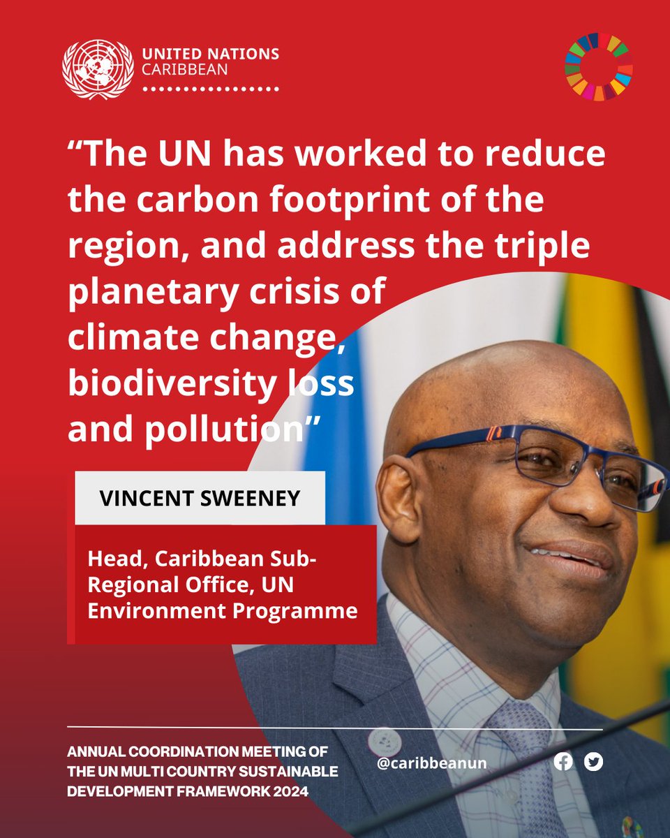 Head of @UNEP Caribbean Sub-regional Office, @VincentDSweeney outlined how the UN is supporting the region's push towards a greener future, pointing to work on managing waste through circular economy approaches alongside advocacy for climate justice & a transition to renewables.
