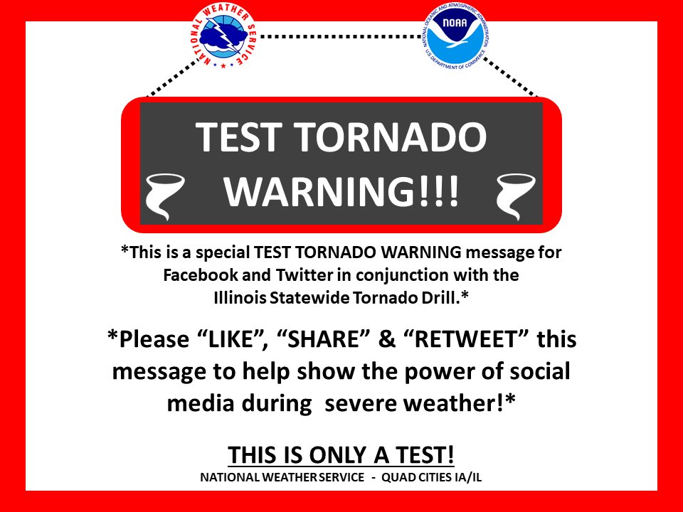 🚨This is a TEST Tornado Warning in conjunction with the IL and MO Statewide Tornado Drill.  Now is the time to review your plan or create a plan in the event of a real tornado warning.  Please repost! 🚨