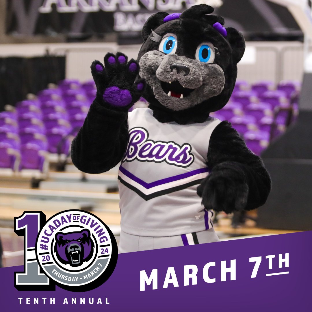 The countdown to Day of Giving is on... Help us make a lasting impact on our athletic teams by joining the @UCAPurpleCircle! 🔗 uca.edu/go/DOGPurpleCi… #BearClawsUp x #UCADayofGiving