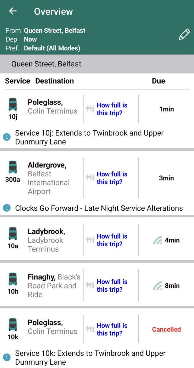 LisaScullion6's tweet photo. @Translink_NI Hi, is there any information on why the 10K is cancelled today at 5.15pm? https://t.co/khzw3MACBW