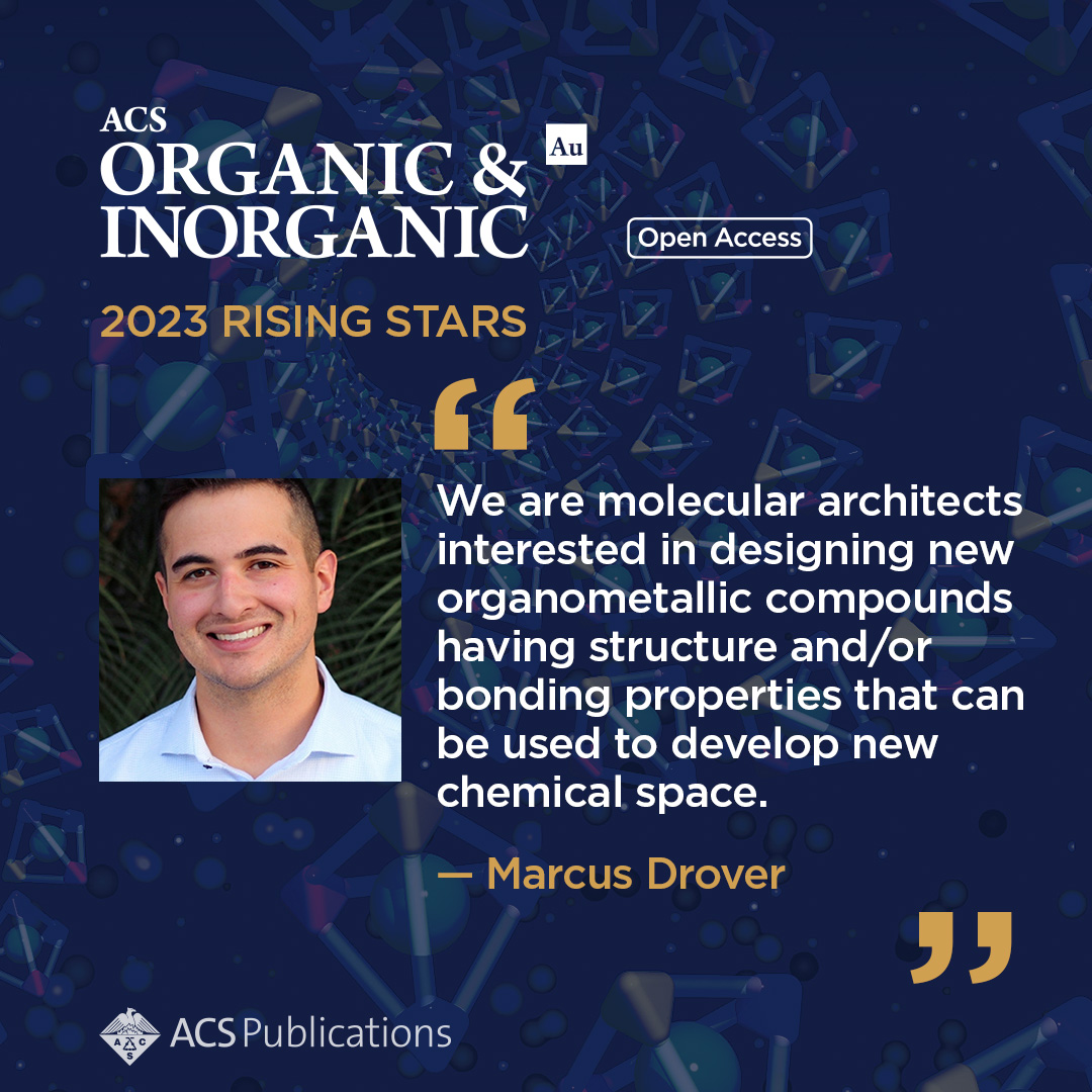 Meet Prof. Marcus Drover @marcuswdrover @WesternU, a 🌟2023 ACS Organic & Inorganic Au Rising Star 🌟 Check out Marcus's work here 👉 go.acs.org/8lo