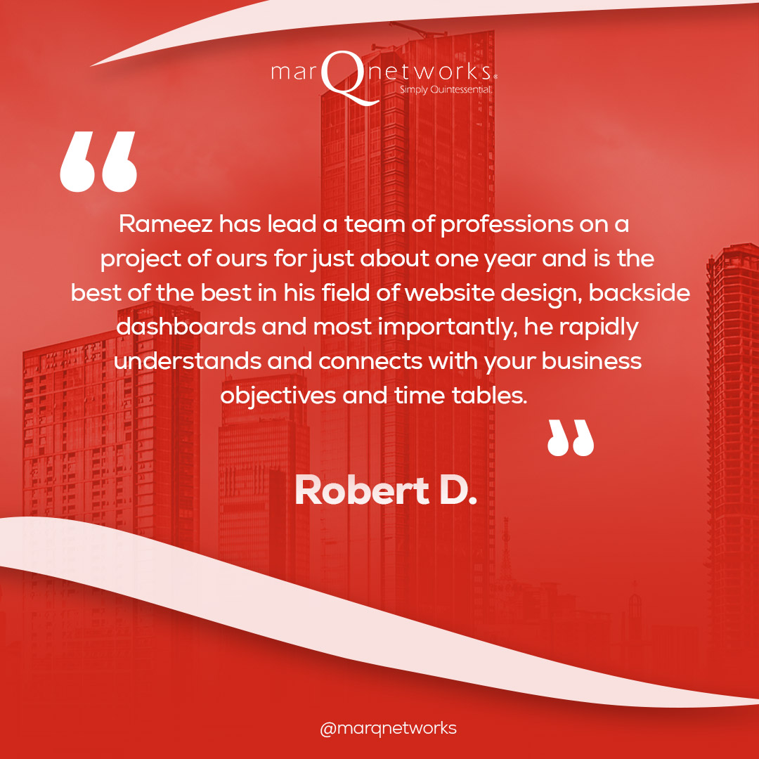MarqNetworks's tweet image. Experience Rameez's design brilliance firsthand! 🌟💻 With a sharp focus on business goals, he ensures project success. Join satisfied clients in elevating your digital presence! 💼🚀 #ClientTestimonial #WebDesignExpert