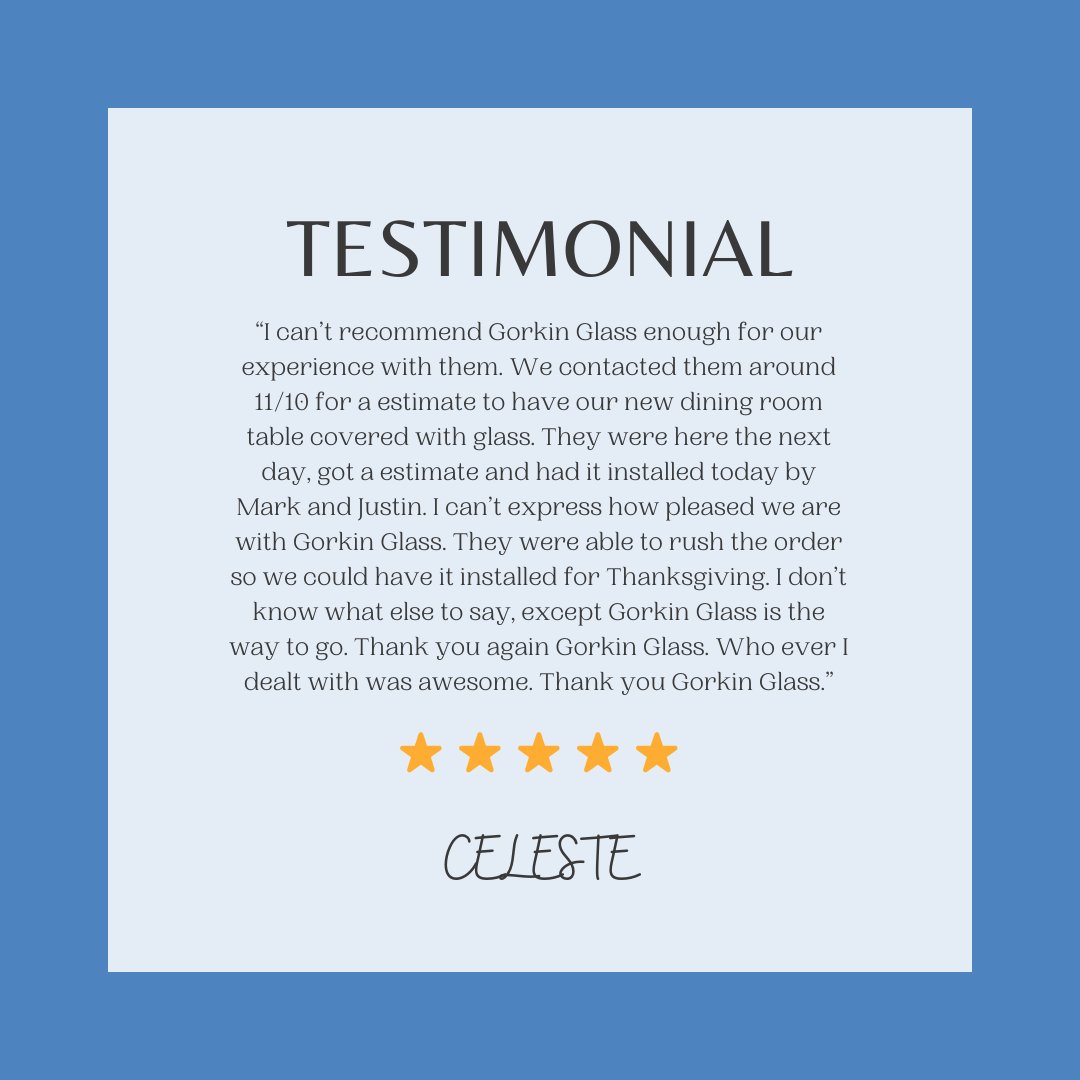 Here is a testimonial from one of our clients. #glass #mirrors #home #office #homeoffice #bathroom #custom #residentialglass #commercialglass #stainedglass
