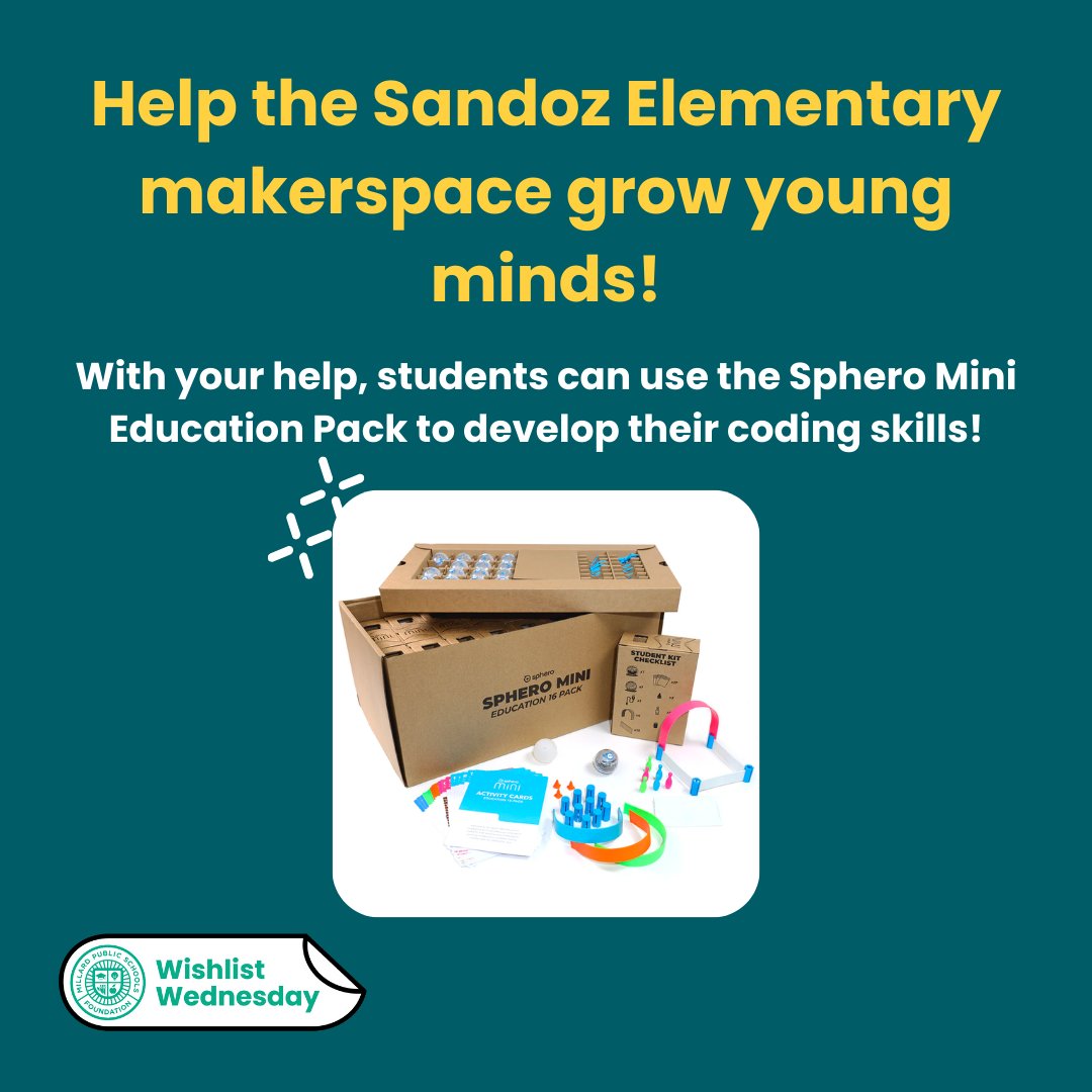 Be apart of future engineers gaining real engineering skills! Help Sandoz Elementary get a great tool to teach kids coding and robotic experience! @sandoztigers  #Proud2bMPS  mpsfoundation.org/wish-lists