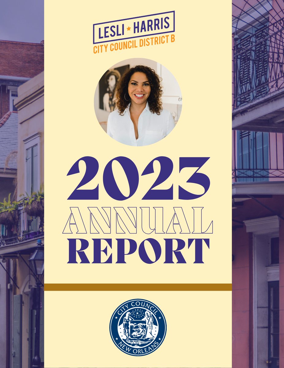 Here is my 2023 Annual Report detailing major legislative and community engagement accomplishments within District 'B' and the entire City of New Orleans. Tap the link below to read the annual report: tr.ee/rmcHDV5QRB
