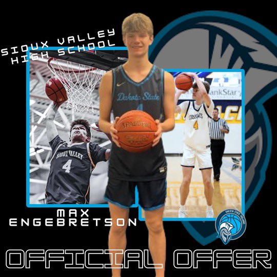 Maxwell Engebretson (@maxengebretson) on Twitter photo After a great visit, I am truly blessed to announce that I have received an offer from <a href="/DakotaStateMBB/">Dakota State Men's Basketball</a> to further my athletic and academic career! Thank you <a href="/DarrenTighe20/">Darren Tighe</a> <a href="/coach_kleiny/">Dalton Kleinschmidt</a> <a href="/CoachDameLuna/">Damien Luna</a> for this opportunity!
<a href="/CoachVincent2/">𝓑𝓲𝓵𝓵 𝓥𝓲𝓷𝓬𝓮𝓷𝓽</a> <a href="/BustersSd/">Buster Vincent</a> <a href="/ssahoopsteams/">Sanford Sports Academy Basketball Teams</a> <a href="/TylerMaschino/">Tyler Maschino</a> After a great visit, I am truly blessed to announce that I have received an offer from <a href="/DakotaStateMBB/">Dakota State Men's Basketball</a> to further my athletic and academic career! Thank you <a href="/DarrenTighe20/">Darren Tighe</a> <a href="/coach_kleiny/">Dalton Kleinschmidt</a> <a href="/CoachDameLuna/">Damien Luna</a> for this opportunity!
<a href="/CoachVincent2/">𝓑𝓲𝓵𝓵 𝓥𝓲𝓷𝓬𝓮𝓷𝓽</a> <a href="/BustersSd/">Buster Vincent</a> <a href="/ssahoopsteams/">Sanford Sports Academy Basketball Teams</a> <a href="/TylerMaschino/">Tyler Maschino</a>