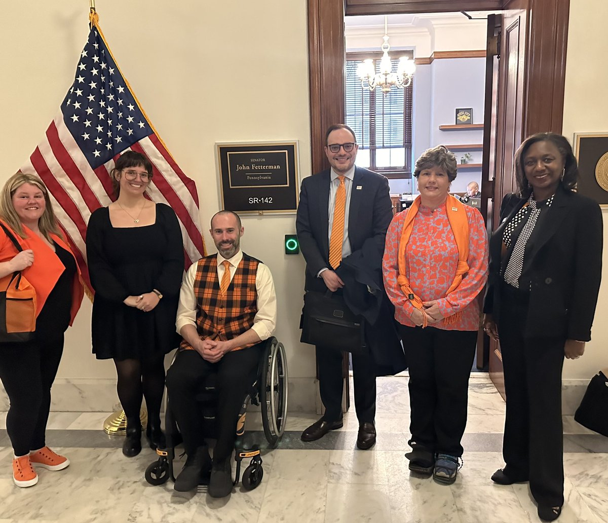d_r_franklin's tweet photo. Had a great meeting with Anna from Senator John Fetterman’s office discussing the importance of continuing Telehealth availability and funding critical research through the MSRP! #Msactivist #ppc24 https://t.co/EHxKU87DpT