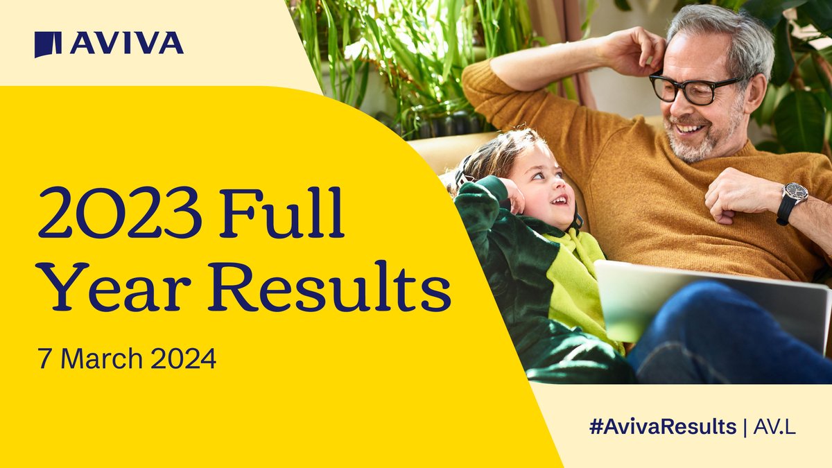 Tomorrow, we’ll be sharing the highlights from our 2023 full year results from 0700 GMT. ➡ Follow #AvivaResults for updates.