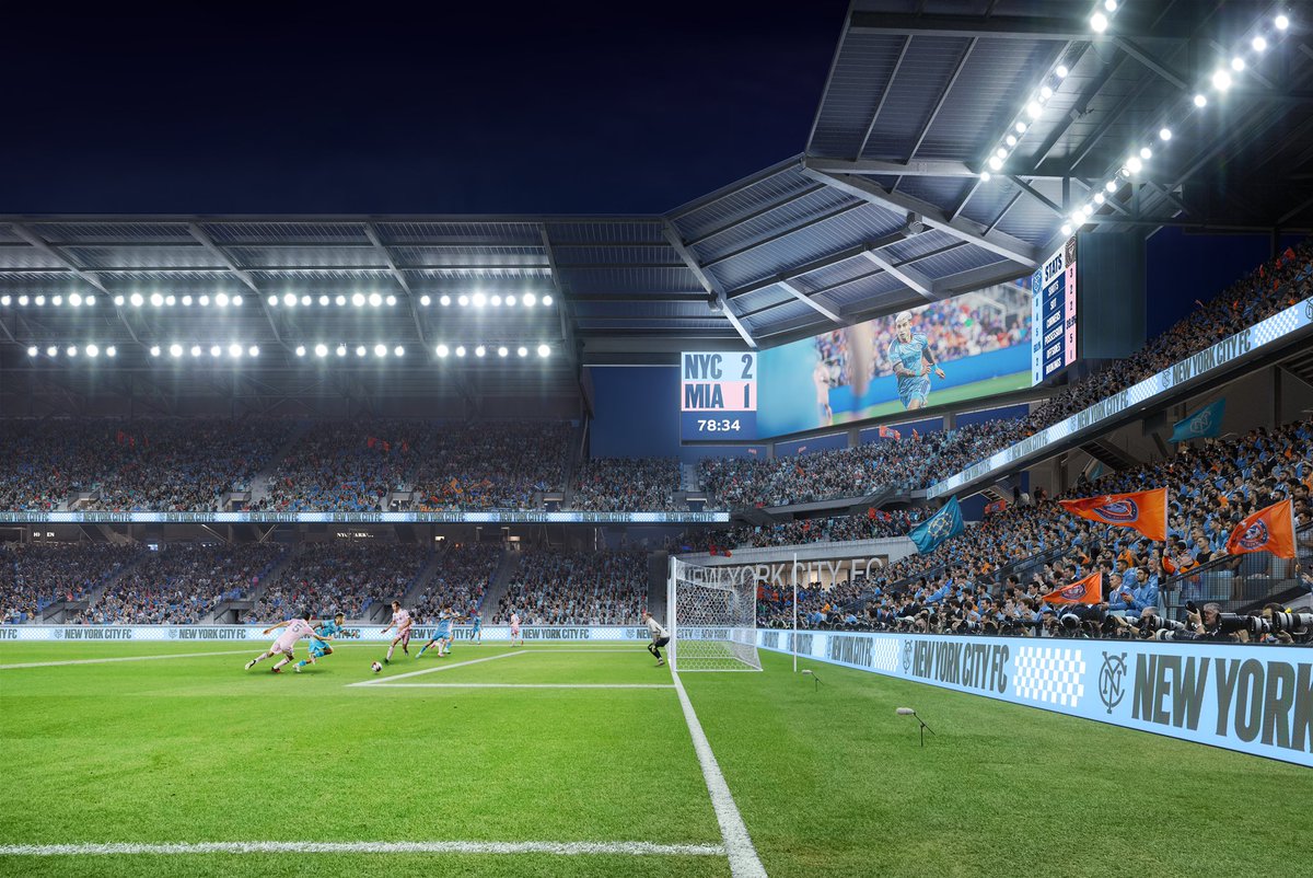 nysoccerjournal's tweet image. It’s like soccer stadium Christmas as there are new Willets Point renderings including a big reveal of “The Cube,” a massive “experiential” entrance. 

More details, and a video of entering The Cube, here ➡️ hudsonriverblue.com/nycfc-stadium-…
