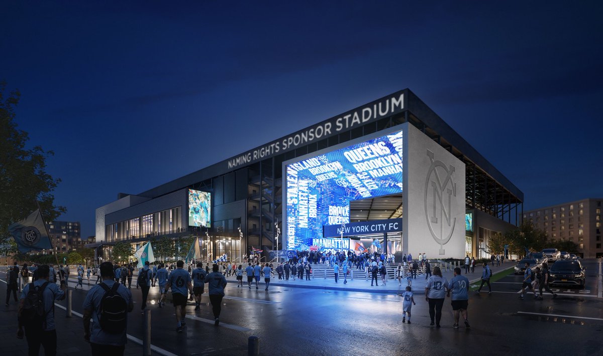 nysoccerjournal's tweet image. It’s like soccer stadium Christmas as there are new Willets Point renderings including a big reveal of “The Cube,” a massive “experiential” entrance. 

More details, and a video of entering The Cube, here ➡️ hudsonriverblue.com/nycfc-stadium-…