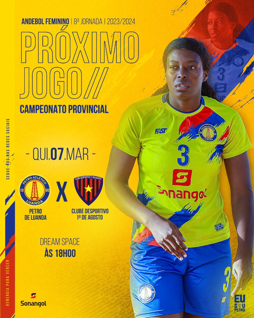 Andebol Sénior Feminino | Próximo jogo 🟡🔵🔴

#campeonato #provincial #andebolfeminino #petrodeluanda #energiparavencer