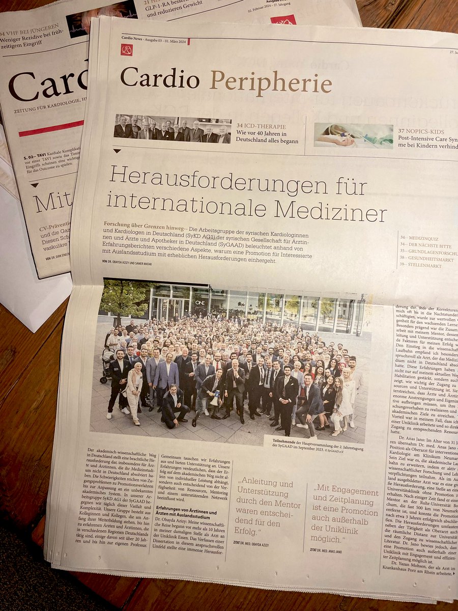 Wo habt Ihr studiert?

Für Ärzt*innen, die ihr Studium im Ausland abgeschlossen haben, stellt die deutsche Promotion häufig eine große Herausforderung dar.

Warum? Was hilft?
Einige Erfahrungen in der #CardioNews 

✍️<a href="/O_Azizy_MD/">Obayda Azizy</a> <a href="/SamerMatar88/">Samer Matar</a> <a href="/Ymohsen_MD/">Yazan Mohsen</a> 
<a href="/SyGAADde/">SyGAAD</a> <a href="/DGK_org/">Deutsche Gesellschaft für Kardiologie</a>