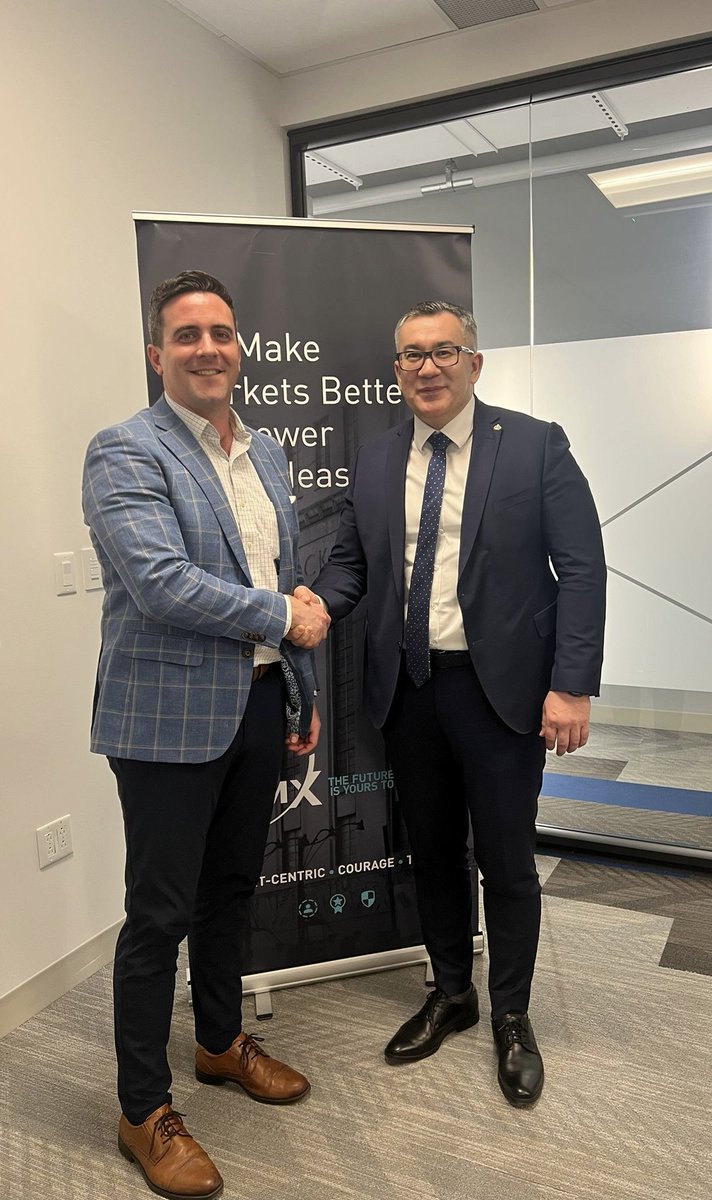 Great to meet with David Clarke @dljclarke Head of Goverment Affairs, Legal and Corporate Affairs at the TMX today to discuss investment opportunities for Kazakhstan’s mining sector and enhancing relationships with AIFC/AIX 🇰🇿🤝🇨🇦 @AIFC_KZ @TMXGroup