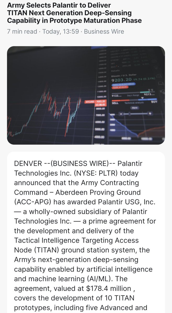 MozesValentin's tweet photo. Yet another contract with the defense sector, after being on a continuous profitability since 2023. 

Early investors will be filthy rich in the next couple of years.

@PalantirTech https://t.co/ENt6xM0ZhD