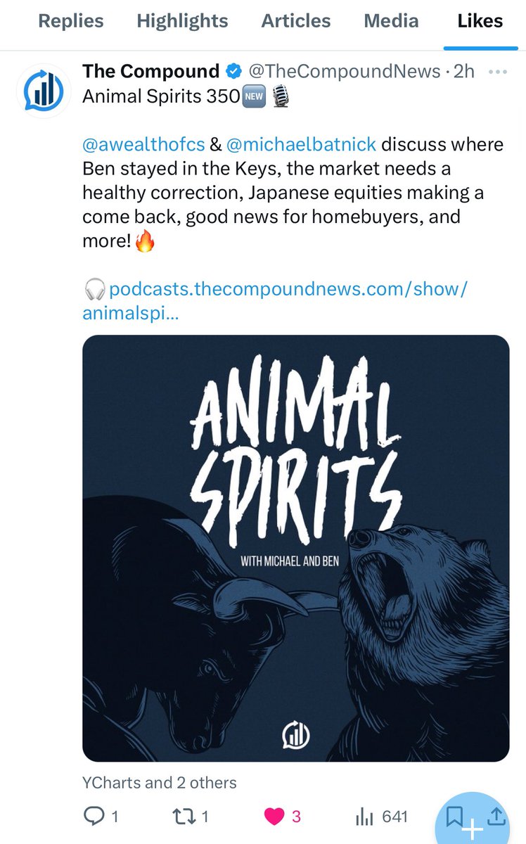 jarrgal's tweet photo. @TheCompoundNews @awealthofcs @michaelbatnick Glad we got the preview sorted out 😉 At first, I was like wait a second, I thought I just listened to where Ben stayed at in the Keys and how to annunciate Nikkei. https://t.co/t7nUP99EP6