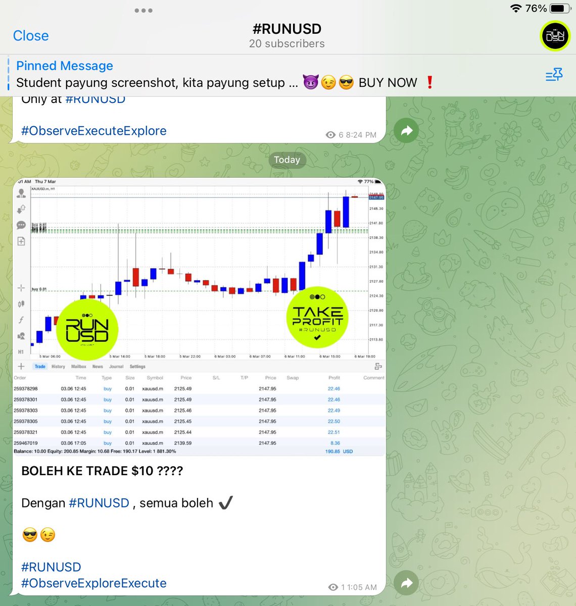 runusdmy's tweet photo. BOLEH KE TRADE DENGAN MODAL SEKECIL $10 ββββ
Di @runusdmy , tiada yang mustahil βοΈππ«‘
$10 (RM47.32) ππ» $190 (RM899) , in 1 DAY βοΈ
Join Telegram channel :
https://t.co/QNZaiUBpns
#RUNUSD
#ObserveExploreExecute https://t.co/LWMB8x1gC7