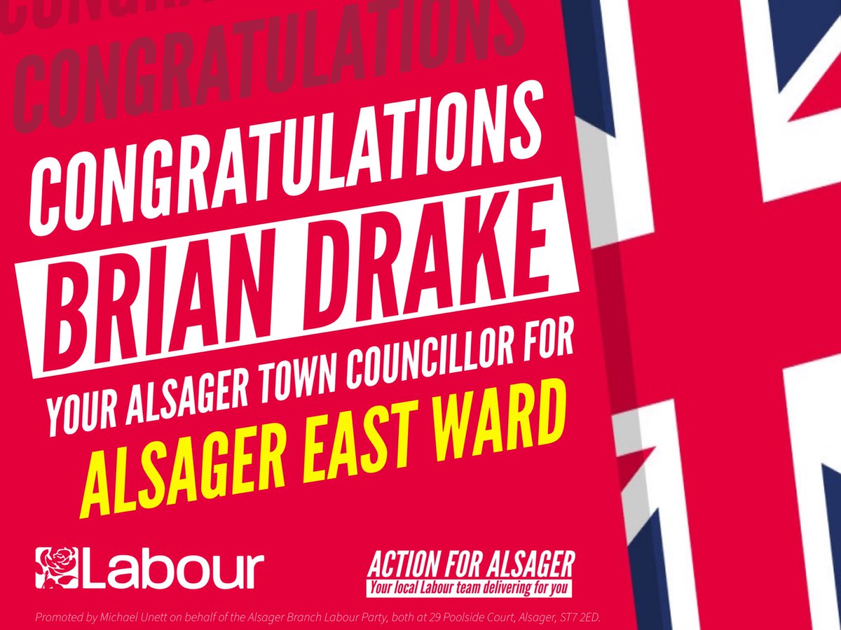 Action4Alsager's tweet photo. Congratulations to Councillor Brian Drake on being co-opted last night to Alsager Town Council as one of your new Labour Town Councillors for Alsager East Ward. 🎉🌹

#ActionForAlsager #DeliveringForAlsager https://t.co/2okxyLLw37