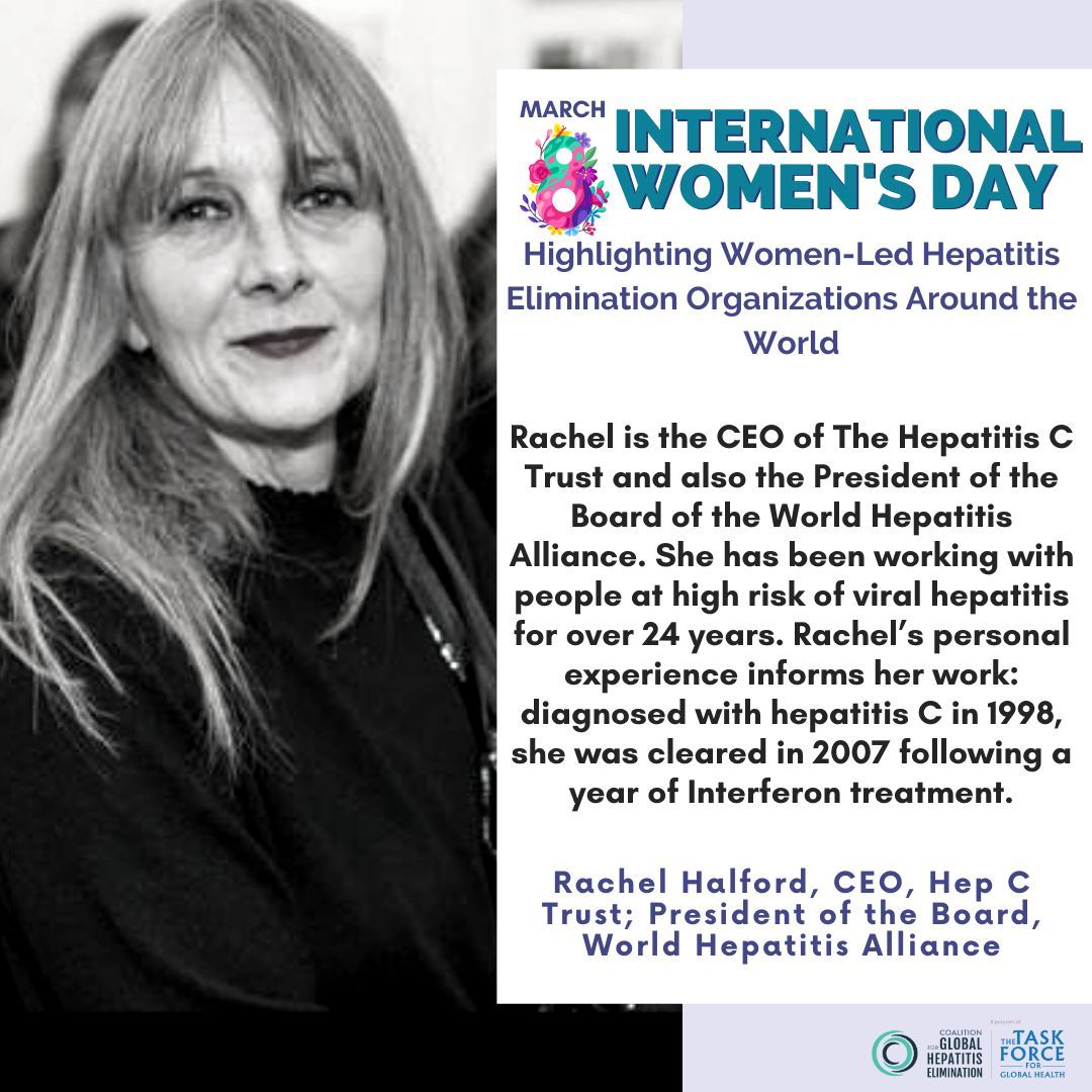 Celebrating Women's History Month 💐 Here's to the trailblazers and change-makers who have shaped #hepatitis elimination worldwide. Today, we recognize the CEO of @hepatitisctrust and President of @Hep_Alliance, Rachel Halford. More on Rachel Halford: buff.ly/4bVvKzs