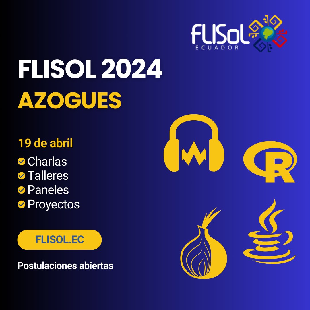 ¿Eres un apasionado del software libre? ¡Sé parte del FLISOL 2024! y celebra junto a la comunidad la edición número 20 del festival. Estamos buscando charlas, paneles y talleres.