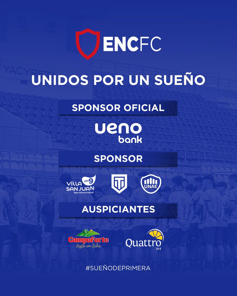 ¡Unidos por un sueño! 

Ellos ya son parte del sueño de primera, juntos lograremos llegar a la meta, te presentamos a nuestros aliados para el inicio de la temporada 2024.

¡Todos somos Encarnación FC!

#VamosEncarnación 🔴⚪️
