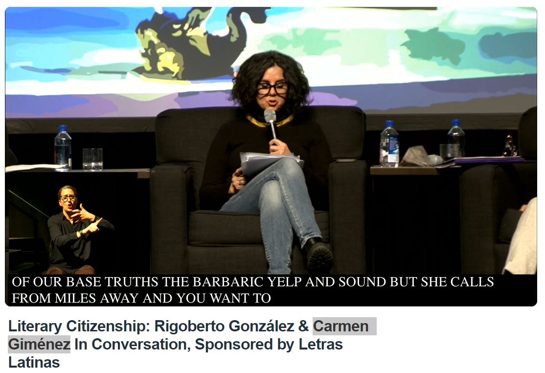 GPisMe's tweet photo. Grateful to @awpwriter for making some of panels available for viewing after the conference. I missed this one in person, and I've played Giménez's poem, Screaming, on repeat this week. 

what's at the score of her new tongue? / a smattering https://t.co/ZeFBhh2Yhl