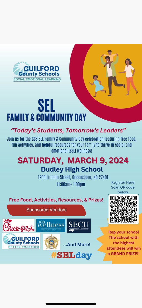 SharroneHonor's tweet photo. Join us at Dudley High from 11-1 this Saturday for our SEL Family &amp; Community Day. You will be in for a good time! https://t.co/FQbKU42Hvn