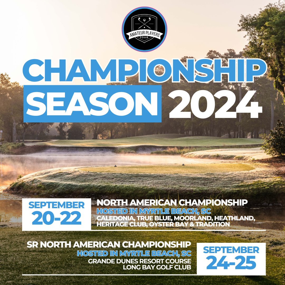 📣 SAVE THE DATES!  Championship registration opens on July 1st for Priority Exempt members, August 7th for All Eligible Members.

Join the tour today: bit.ly/3S9t3Co