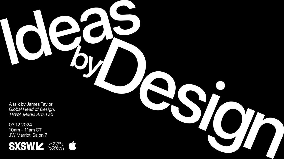 If you’re headed to <a href="/sxsw/">SXSW</a> , don’t miss “Ideas by Design: Unveiling the Power of Design in Advertising” where our Global Head of Design, James Taylor, will be discussing the importance of design in shaping ideas to create memorable &amp; effective campaigns! 🍎
schedule.sxsw.com/2024/events/PP…