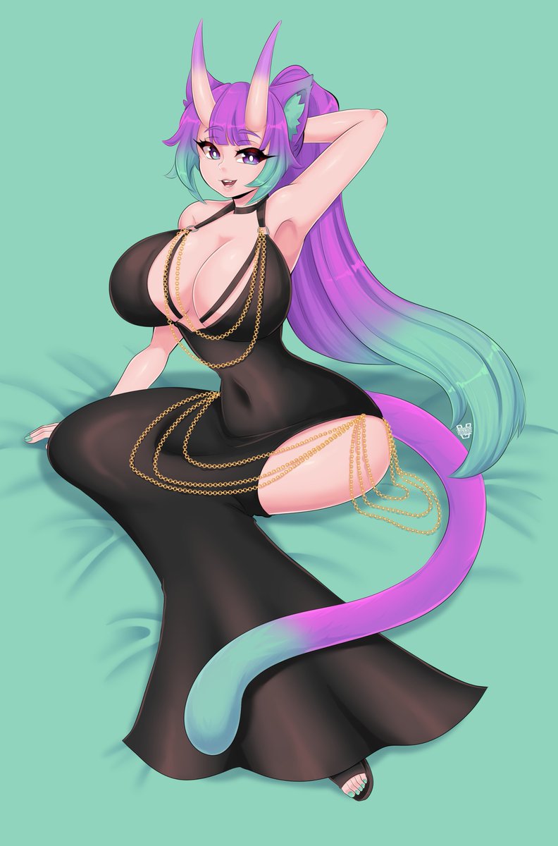 Here is the new dress that was used as trend UwU and i gotta say my OC looks so hot in this dress hehe :P

the art was made by amazing <a href="/VCookieStudios/">『 VCookieStudios 』</a> thank you so much for the art, and plz go check theyre stuff out everyone💜💚💜💚