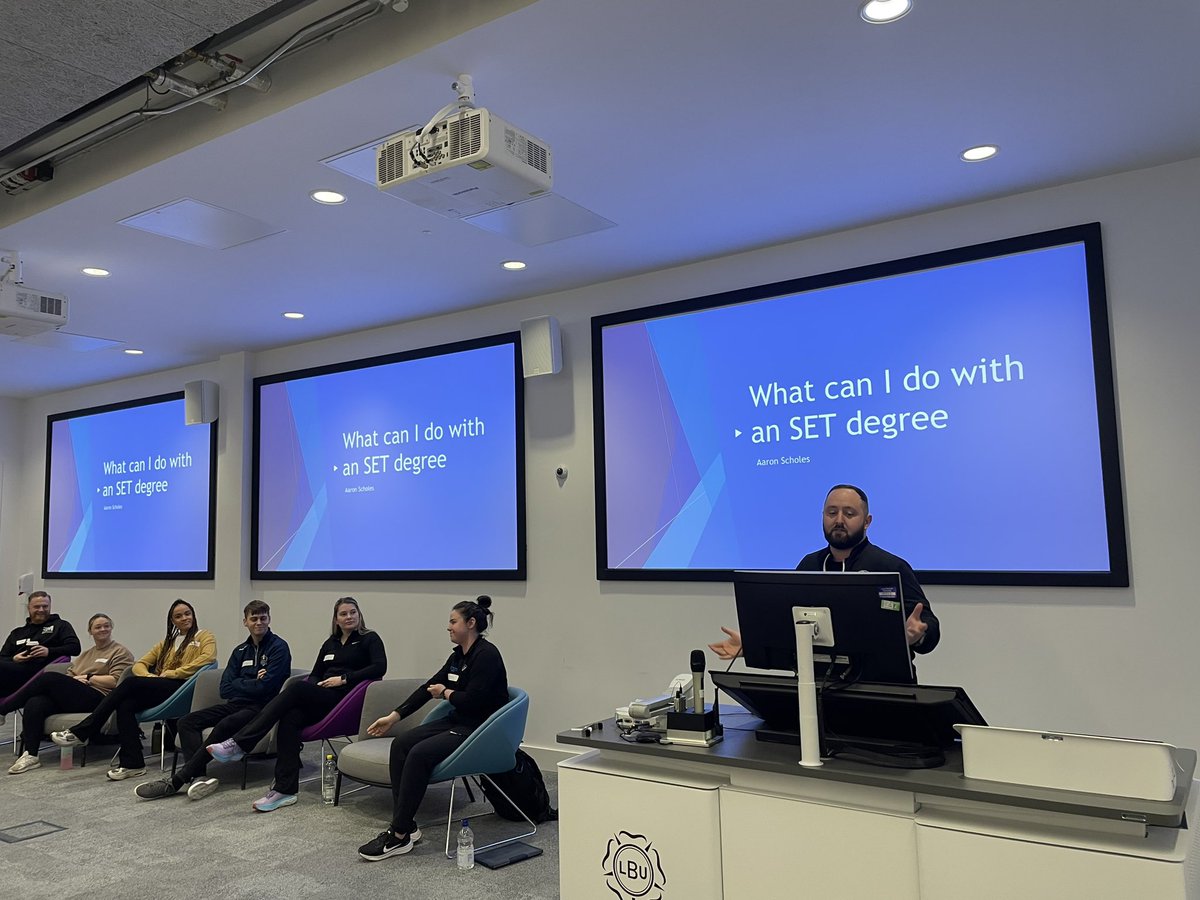 LeedsBeckett_ST's tweet photo. We also had many of our former graduates sharing their amazing &amp; varied career journeys. Thank you Nicola Mawson (The Sports Therapy Clinic - Morley) @A_Scholes, @Rachael75388332 (@peakphysiouk ), Dec Eastwood (@Leedsknights) #ChooseSST #career #sportstherapists https://t.co/fAFylJ2jq3