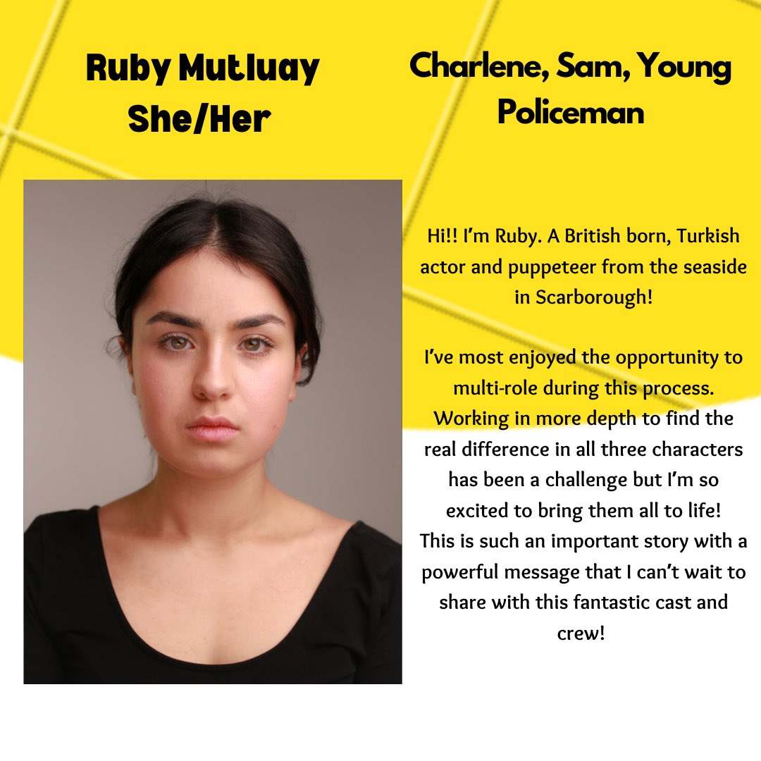 Rose Bruford Wigan 3rd years. (@rbcwigan) on Twitter photo Introducing RUBY MUTLUAY as CHARLENE, SAM, YOUNG POLICEMAN in Rose Bruford College Wigan’s production <a href="/rosebruford/">Rose Bruford College</a> of BOX CLEVER by Monsay Whitney, directed by Heather Carroll! 😁🐀
<a href="/RubyMutluay/">Ruby Mutluay</a>
Spotlight:
app.spotlight.com/2859-8946-3246 Introducing RUBY MUTLUAY as CHARLENE, SAM, YOUNG POLICEMAN in Rose Bruford College Wigan’s production <a href="/rosebruford/">Rose Bruford College</a> of BOX CLEVER by Monsay Whitney, directed by Heather Carroll! 😁🐀
<a href="/RubyMutluay/">Ruby Mutluay</a>
Spotlight:
app.spotlight.com/2859-8946-3246
