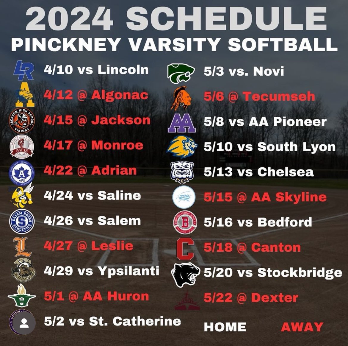 Super excited to start this season! Here is my schedule for this year! <a href="/AC_NCSASoftball/">Adrian College NCSA Softball</a> <a href="/AC_softball/">Adrian College NCAA Softball</a> <a href="/GVSUSoftball/">GVSU Softball</a> <a href="/Albion_Softball/">Albion Softball</a> <a href="/SVSU_Softball/">Cardinal Softball</a>