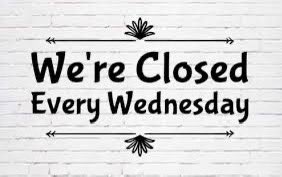shonotchos's tweet photo. We are closed on Wednesday https://t.co/A7ztj60dby