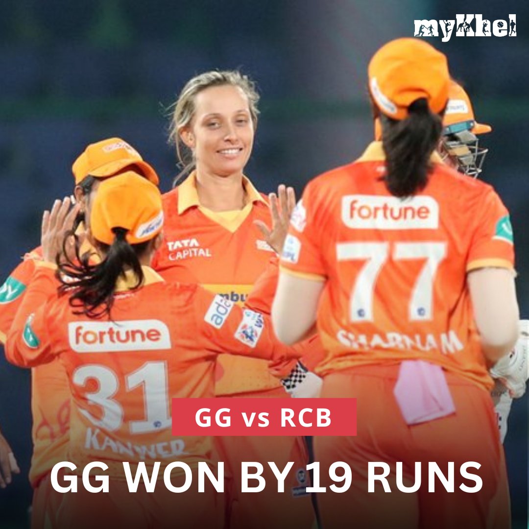 Gujarat Giants won by 19 runs..!
#AshleighGardner #GeorgiaWareham #LauraWolvaardt #BethMooney #GGvsRCB #RCBvsGG #RCBvGG #GGvRCB #WPL #WPL2024 #MyKhelTelugu

📸 : WPL