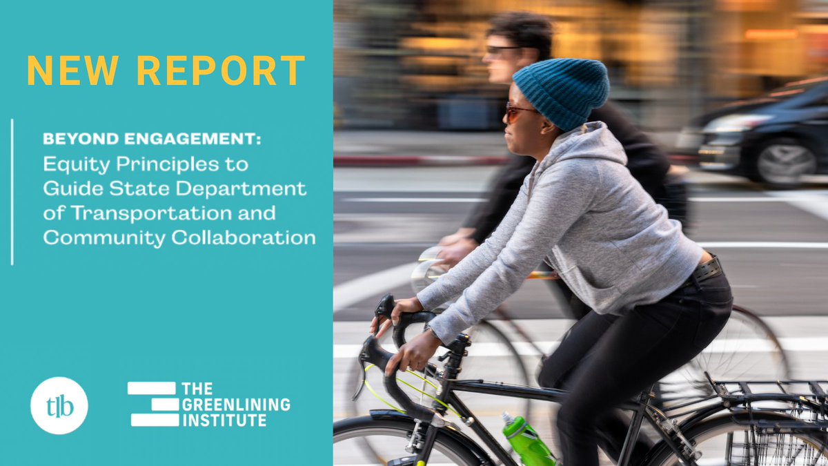 Greenlining's tweet photo. NEW REPORT: @TamikaButler and Greenlining interviewed &amp; surveyed nearly 50 stakeholders w/ experience working with State DOTs.

Read, “Beyond Engagement: Equity Principles to Guide State Departments of Transportation and Community Collaboration” at https://t.co/Ms9HJe1i2i https://t.co/On9sA71Zbb