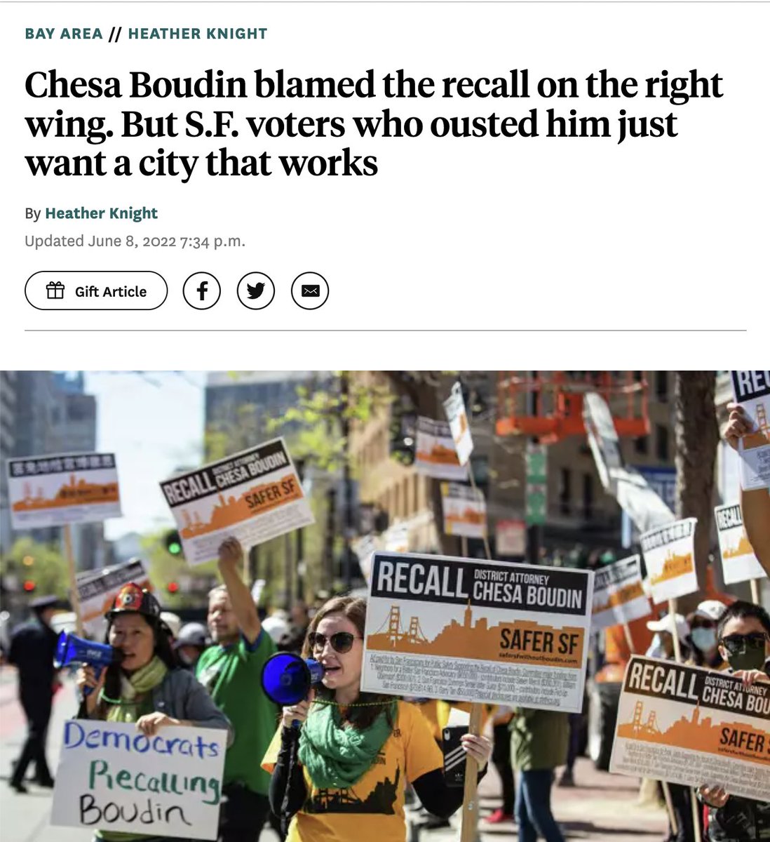 Bobakkabob37's tweet photo. I'm just going to keep tweeting these columns from @hknightsf until it sinks in for all the galaxy brained takes and hard spinning I'm seeing from San Francisco's far left progressive establishment this morning. 

These were true in June and November 2022 and they still are https://t.co/v8LNlox6m2