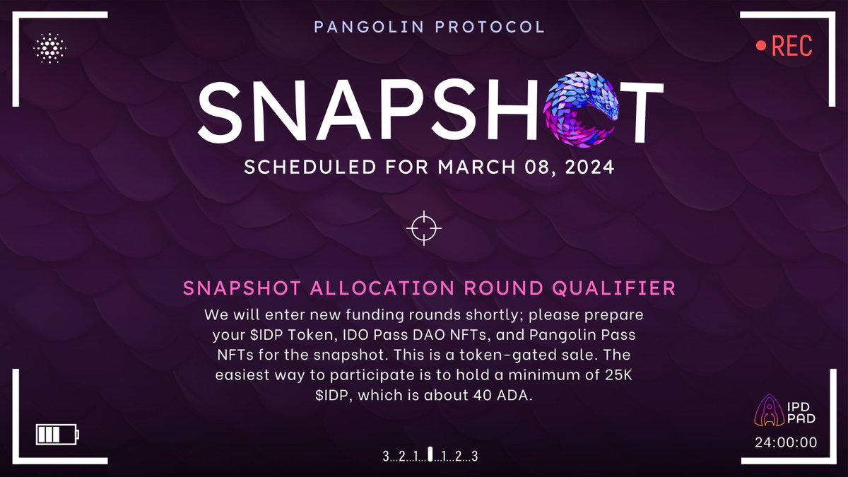 Phase 2 Sale Update

The snapshot for the IPD Pad will be on the 8th at 9am UTC ⏰

Ensure your wallet contains the required $IDP tokens and passes, as participation requires readiness. The sale goes live in two days and 20 hours, and no wallets can be added post-snapshot.

Read