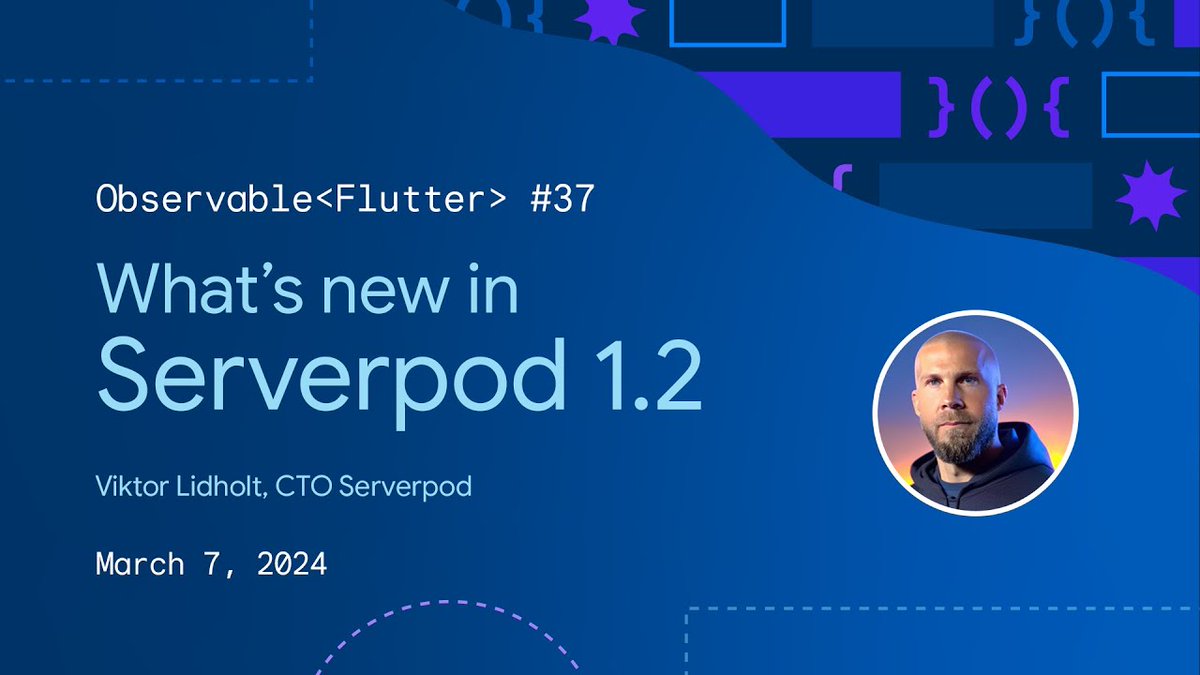 FlutterDev: What's new in Serverpod 1.2? 💡

On this week's episode of #ObservableFlutter, Serverpod CTO @viktorlidholt joins @craig_labenz to discuss what's new in their latest release, plus what's still to come.

Join tomorrow at 9am PT → …