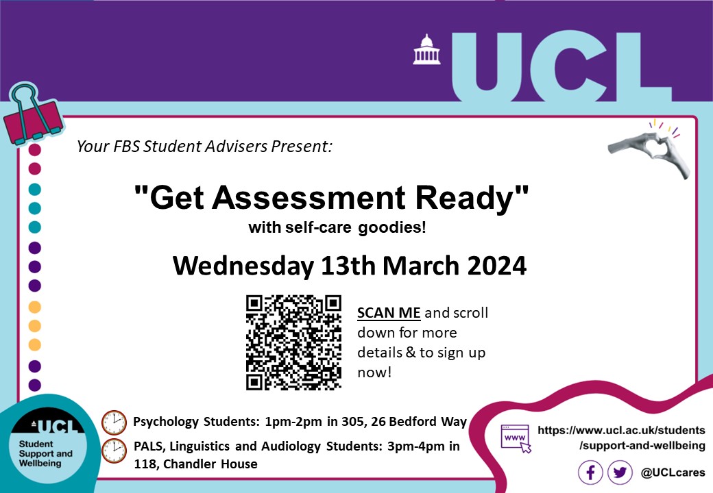 Calling all @UCLEarInstitute BsC students there is a 'Get Assessment Ready' session taking place next Wednesday 13th March at 3pm. Get yourselves signed up for support and help in the lead up to your exams!