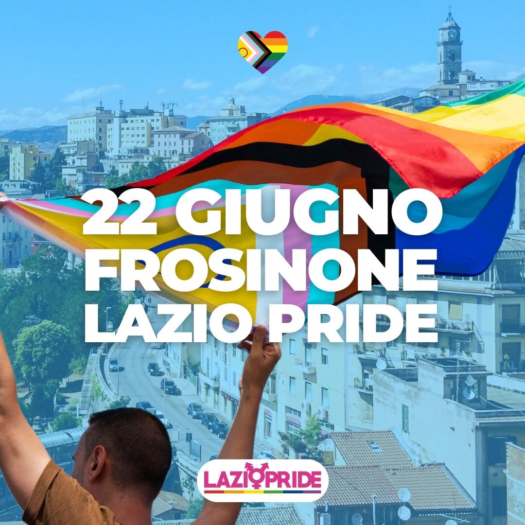 Il Comitato Organizzatore Lazio Pride comunica che l’appuntamento per la nona edizione del Lazio Pride sarà a Frosinone il 22 giugno. Il pride tornerà nel capoluogo ciociaro dopo cinque anni dalla storica edizione del 2019, che riempì le strade di Frosinone