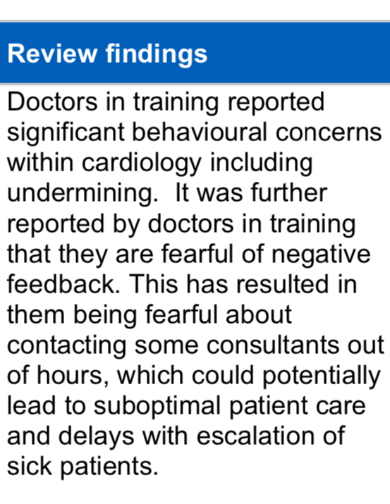 1/2 Continuing poor consultant behaviour @uhbtrust reported by @emilyltownsend. Education report highlights issues that may impact on patient safety; also sexism in cardiology department @r1chardf1tzg3r1 @PreetKGillMP @RichardBurden27 @bordesleygreen @geri_baby @microlabdoc