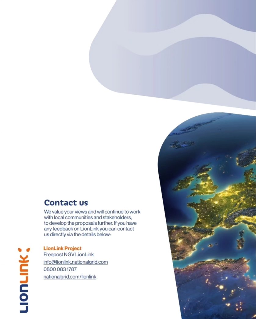 SEAS continues on TV, radio and Press to challenge these plans. 
⛔️They are the wrong plans in the wrong places. We know that LIONLINK can go to an existing BROWNFIELD SITE CLOSER to LONDON such as GRAIN or BRADWELL and pool energy for wind farms ScottishPower EA1N and EA2.
