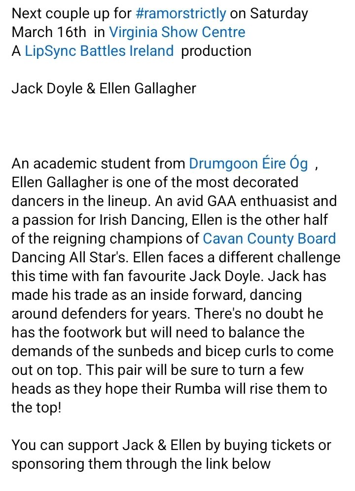 RamorUnited's tweet image. Next up for #ramorstrictly on Saturday March 16th in @VirginiaCentre is Ellen Gallagher &amp;amp; Jack Doyle
@DrumgoonGAA 
events54.com/event/ramor/ac…