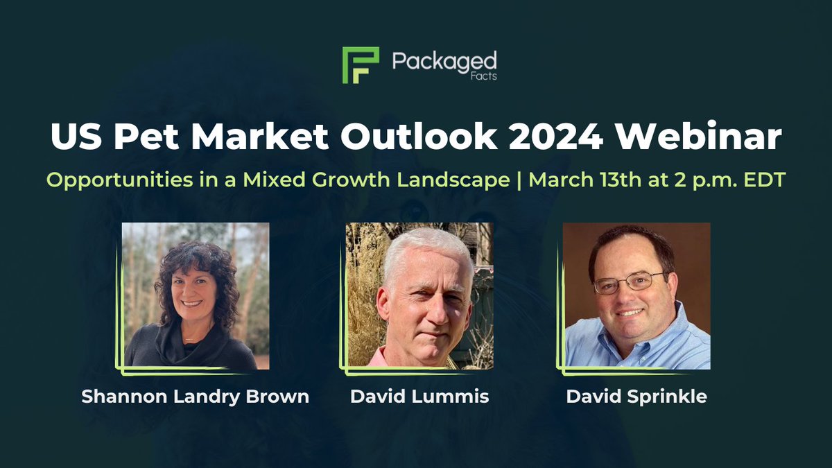 FreedoniaGroup's tweet photo. Don’t miss this opportunity before Global Pet Expo to equip yourself with the knowledge to thrive in the ever-changing US pet market landscape. Register for this upcoming webinar by @packaged_facts. https://t.co/1qe0kua6XD https://t.co/UZI6LRbo7a